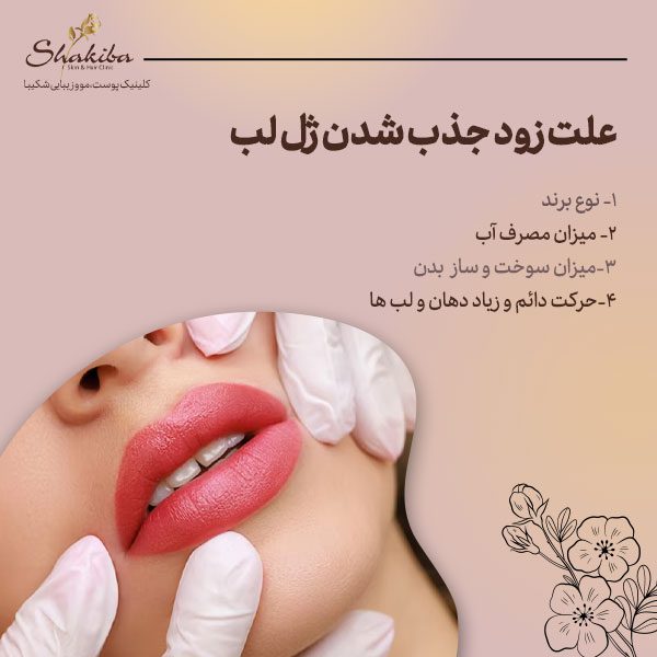 علت زود جذب شدن ژل لب