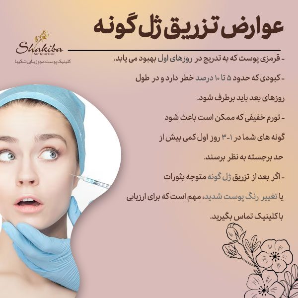 عوارض تزریق ژل گونه