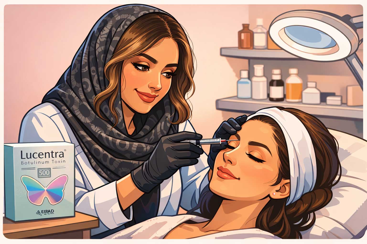 تزریق بوتاکس لوسنترا در کلینیک شکیبا