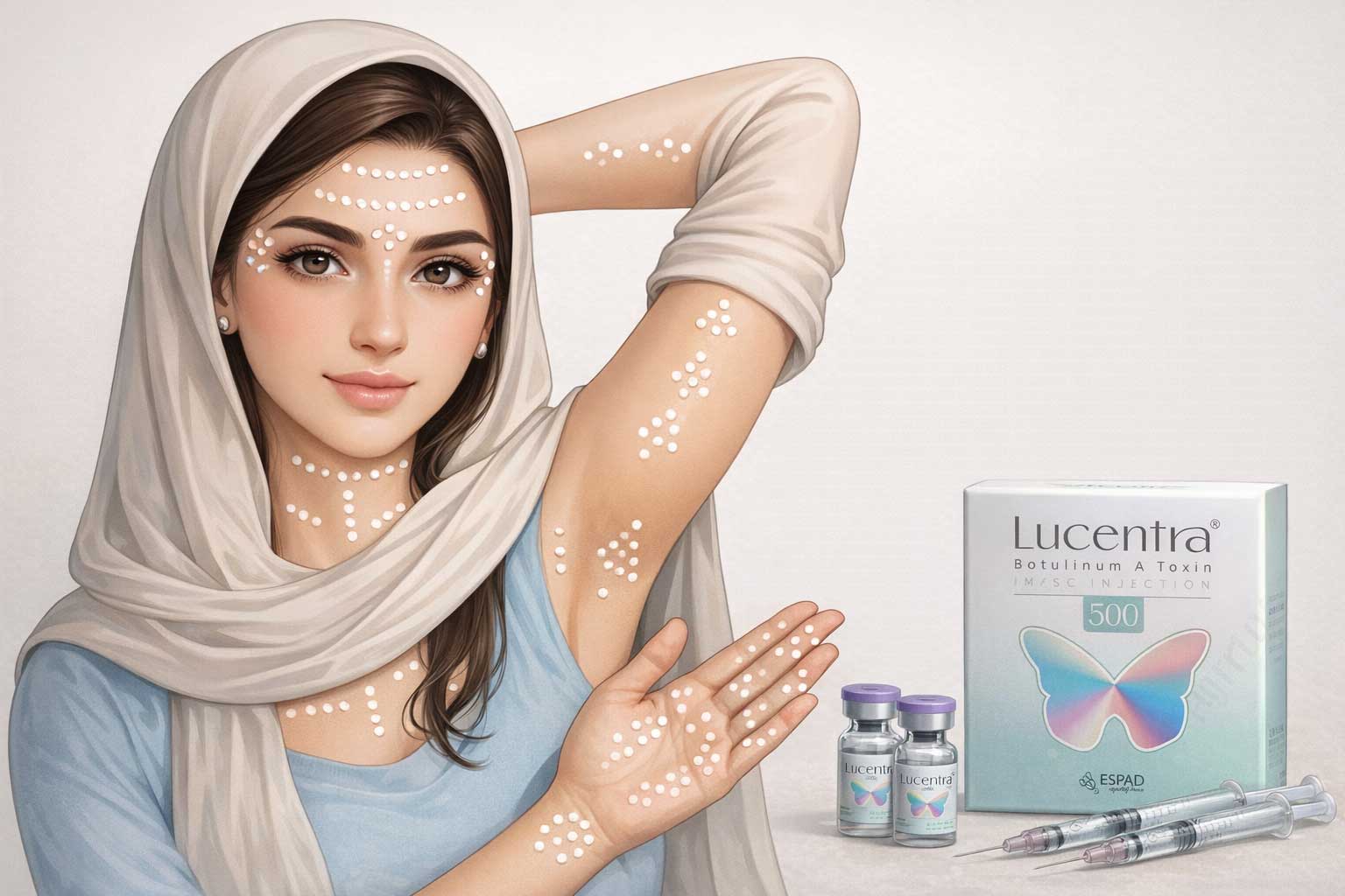 نقاط تزریق بوتاکس لوسنترا